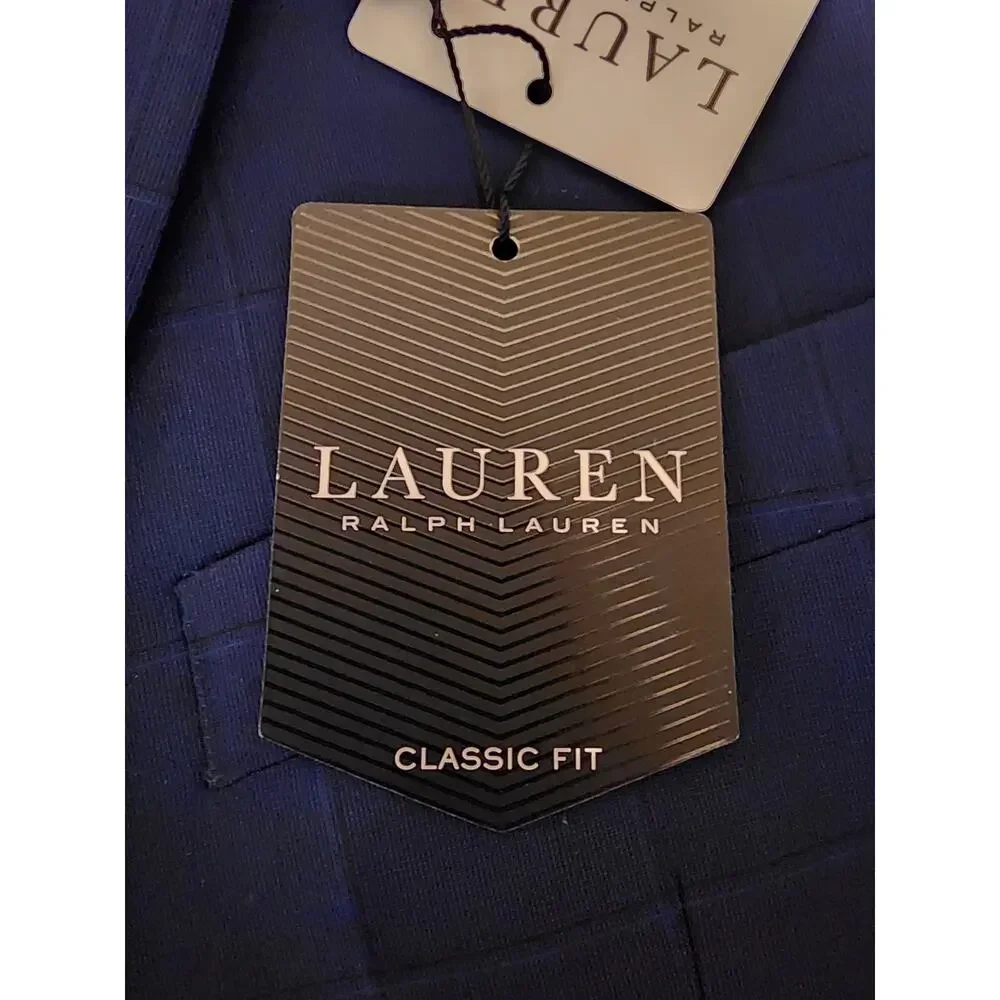 Ralph Lauren Mens UltraFlex Classic Fit Suit Jacket Blazer Navy Blue 46L NWTs
